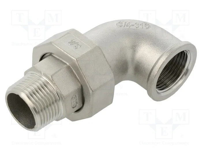 GEBO Conector Codo de 90° Doble Macho-Hembra Plana G316