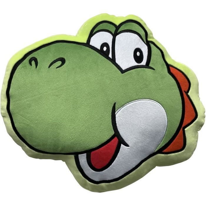 Mario Bros Cojín 3D Cara de Yoshi Microfibra 40 cm Mario Bros Cojín 3D Cara de Yoshi Microfibra 40 cm