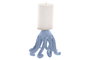 DKD Home Decor Portavelas Atlántico Blanco Azul Resina 15.5 x 12.5 x 14 cm (3 Unidades)