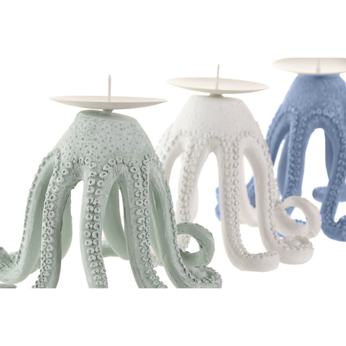 DKD Home Decor Portavela de Resina Ambiente Atlántico, Surtido de 3 Unidades