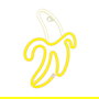 Forever Lámpara Neón LED Decorativa Banana, Iluminación Blanco/Amarillo, Funciona con Pilas AA o USB