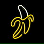 Forever Lámpara Neón LED Decorativa Banana, Iluminación Blanco/Amarillo, Funciona con Pilas AA o USB
