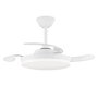 Cristalrecord Ventilador de Techo Milky S Eco con Luz LED 3CCT 39W 3822 Lm, Aspas Retráctiles, 6 Velocidades, Motor DC, Blanco, Ø92 cm, Plafón Ø39 cm, Mando a Distancia Incluido