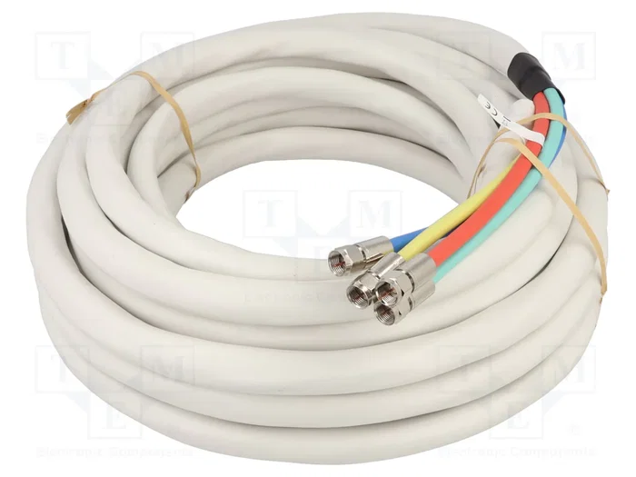 GOOBAY Cable Coaxial Blanco 10m con 4 Conectores F GOOBAY Cable Coaxial Blanco 10m con 4 Conectores F
