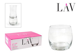 Lav Set 6 Vasos Vidrio Lune 325 cc (8 Cajas)