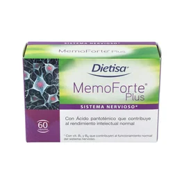 DIETISA Memoforte Plus 60 Cápsulas - Suplemento para Memoria y Concentración con Vitaminas B y Zinc