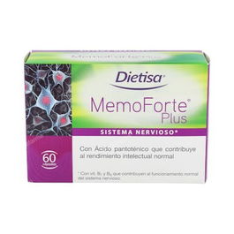 DIETISA Memoforte Plus 60 Cápsulas - Suplemento para Memoria y Concentración con Vitaminas B y Zinc