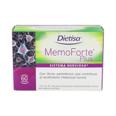 DIETISA Memoforte Plus 60 Cápsulas - Suplemento para Memoria y Concentración con Vitaminas B y Zinc DIETISA Memoforte Plus 60 Cápsulas - Suplemento para Memoria y Concentración con Vitaminas B y Zinc