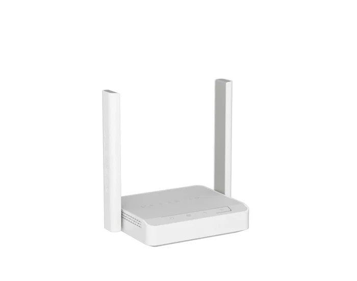 Keenetic KN-1121 Starter - Router inalámbrico Wi-Fi Mesh N300 (802.11n) con 3 puertos Ethernet Fast LAN 10/100 Mbps, Banda única 2.4 GHz, color Blanco/Gris