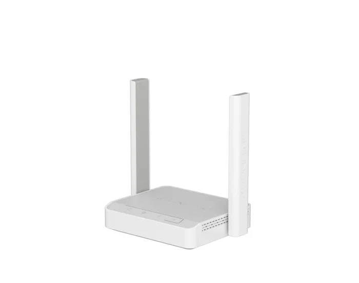 Keenetic KN-1121 Starter - Router inalámbrico Wi-Fi Mesh N300 (802.11n) con 3 puertos Ethernet Fast LAN 10/100 Mbps, Banda única 2.4 GHz, color Blanco/Gris
