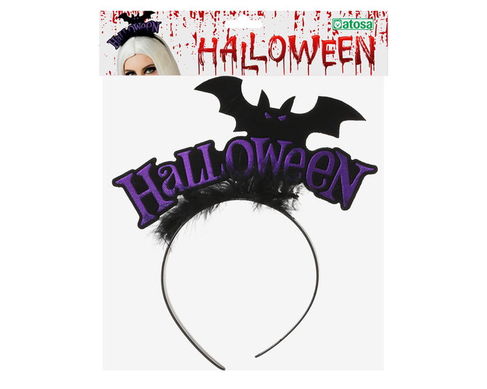 Diadema Halloween Murciélago Negro para Disfraz Fiesta Decoración