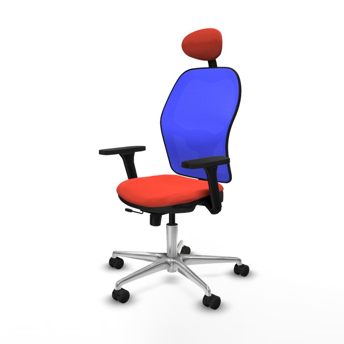 PIQUERAS Y CRESPO Silla de oficina Jorquera con mecanismo Sincro/Traslack Naranja y Azul PIQUERAS Y CRESPO Silla de oficina Jorquera con mecanismo Sincro/Traslack Naranja y Azul