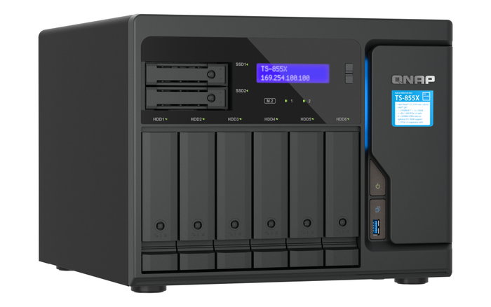 QNAP TS-855X-8G Servidor NAS 6+2 Bays, Intel Atom C5125 8-core, 8GB RAM, 2x2.5GbE, 4xUSB, Sin Unidades