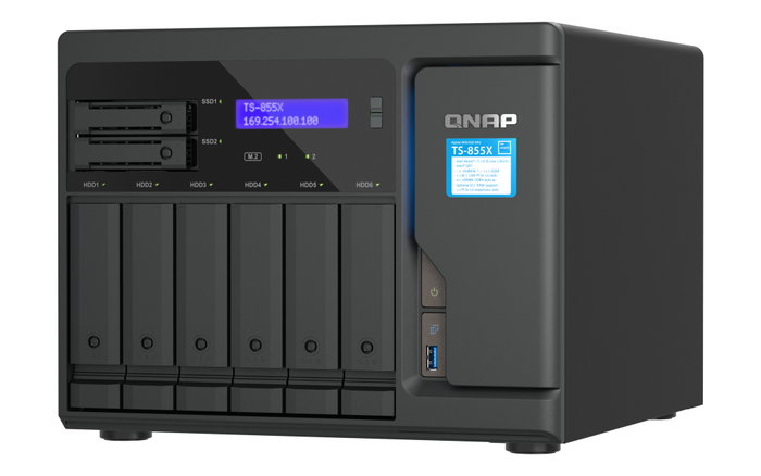 QNAP TS-855X-8G Servidor NAS 6+2 Bays, Intel Atom C5125 8-core, 8GB RAM, 2x2.5GbE, 4xUSB, Sin Unidades