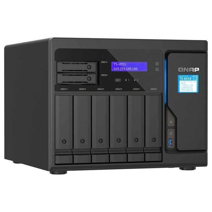 QNAP TS-855X-8G 8 Bahías NAS Torre SAN, Intel Atom C5125 8-Core 2.8 GHz, 8GB DDR4 RAM, 8x SATA III, 2x M.2, 3x LAN 10GbE