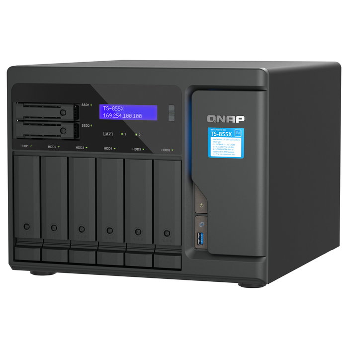 QNAP TS-855X-8G 8 Bahías NAS Torre SAN, Intel Atom C5125 8-Core 2.8 GHz, 8GB DDR4 RAM, 8x SATA III, 2x M.2, 3x LAN 10GbE