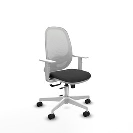 PIQUERAS Y CRESPO Silla de oficina Cilanco con mecanismo Sincro/Traslack, Gris oscuro y Blanco