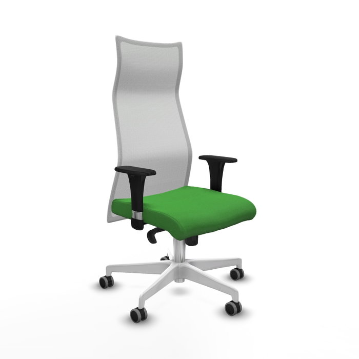 PIQUERAS Y CRESPO Sillón Albacete Mecanismo Sincro Tela Verde y Malla Blanca PIQUERAS Y CRESPO Sillón Albacete Mecanismo Sincro Tela Verde y Malla Blanca