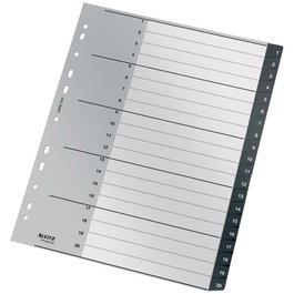 Indice Leitz Pp Recycle Numerico A4+ Pestañas 1-20 11 Taladros Negro