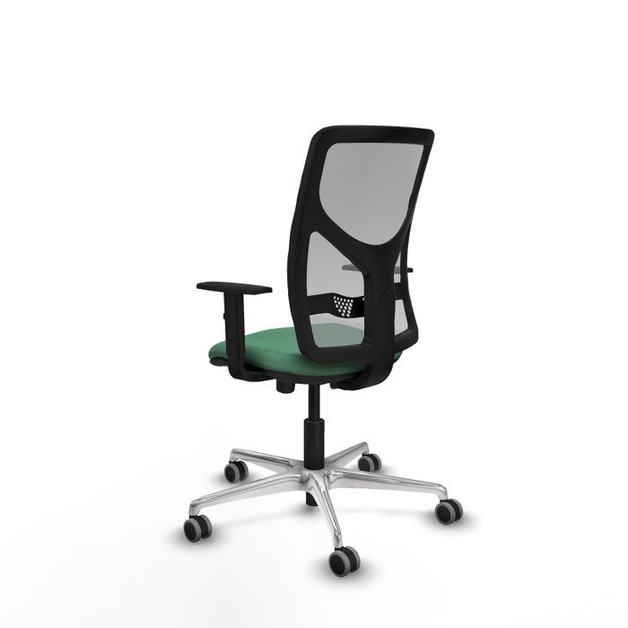 PIQUERAS Y CRESPO Silla de oficina Motilla con mecanismo Sincro/Traslack, Verde esmeralda y Gris