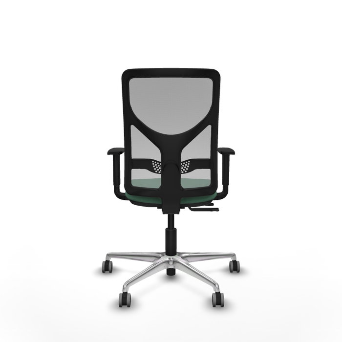 PIQUERAS Y CRESPO Silla de oficina Motilla con mecanismo Sincro/Traslack, Verde esmeralda y Gris