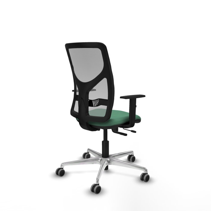 PIQUERAS Y CRESPO Silla de oficina Motilla con mecanismo Sincro/Traslack, Verde esmeralda y Gris