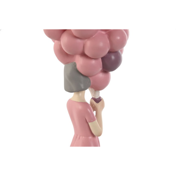 DKD Home Decor Figura Resina Chica Globos Rosa y Malva DKD Home Decor Figura Resina Chica Globos Rosa y Malva