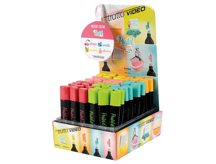 Tratto Rotulador Fluorescente Video Pastel Expositor 48 Unidades Colores Surtidos Tratto Rotulador Fluorescente Video Pastel Expositor 48 Unidades Colores Surtidos