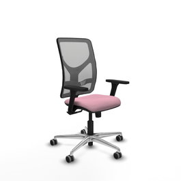 PIQUERAS Y CRESPO Silla de oficina Motilla con mecanismo Sincro, Rosa y Gris