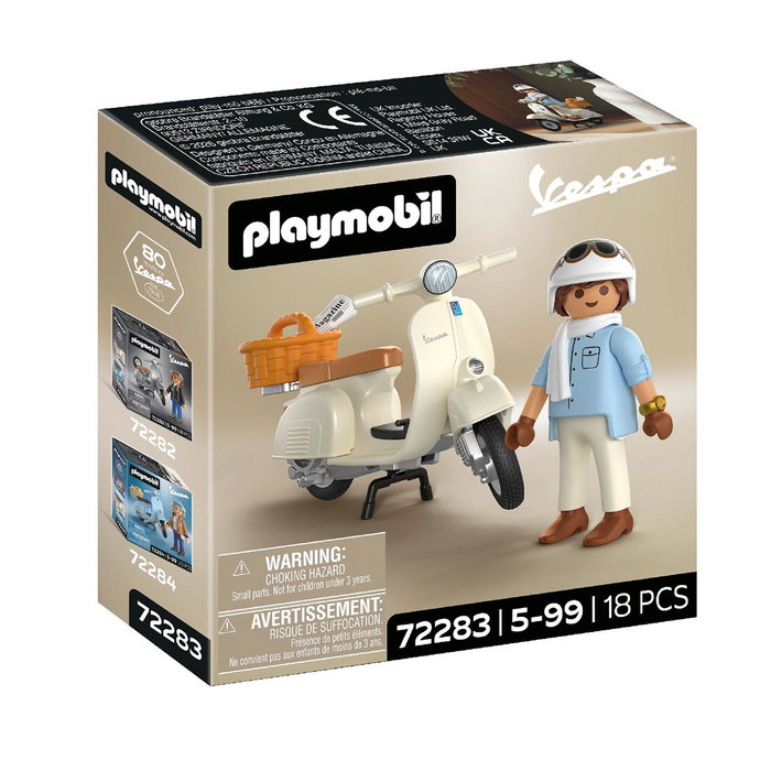 Playmobil Vespa 80 Aniversario – Estilo Clásico 72283 con Figura y Accesorios, Juguete para niños +5 años