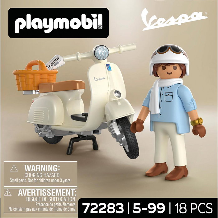 Playmobil Vespa 80 Aniversario – Estilo Clásico 72283 con Figura y Accesorios, Juguete para niños +5 años