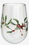 DKD Home Decor Set de 6 Vasos de Cristal de 550ml con Diseño de Muérdago