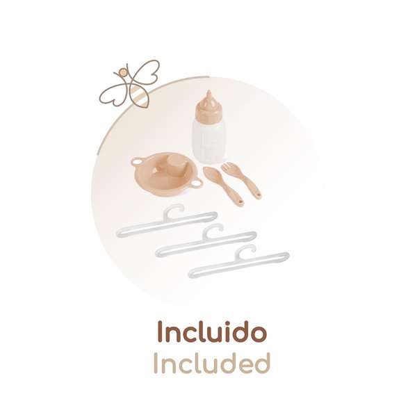 Decuevas Armario Cambiador Plegable con Accesorios para Muñecas de hasta 42 cm.