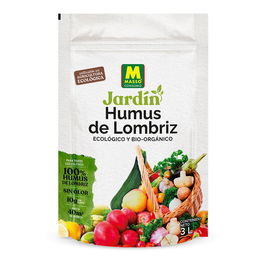 Massó Abono Humus 100% Lombriz Eco 3L, Sustrato Puro Ecológico Natural, Sin Olor, Para Todos los Cultivos