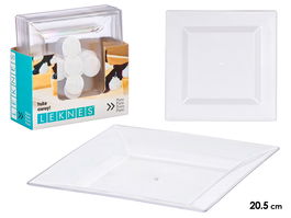 Leknes Plato Cuadrado Pequeño Transparente 20 x 20 cm (Set de 48)