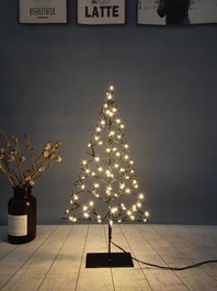 DKD Home Decor Decoración Luminosa LED 30L con Cable de 3m, Negro