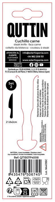 Inde Set 2 Cuchillos Carne 21.5cm Sofia (12 Cajas)