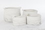 DKD Home Decor Cesta Boho Blanco Negro Algodón Set de 4 Piezas 36 x 33 x 36 cm