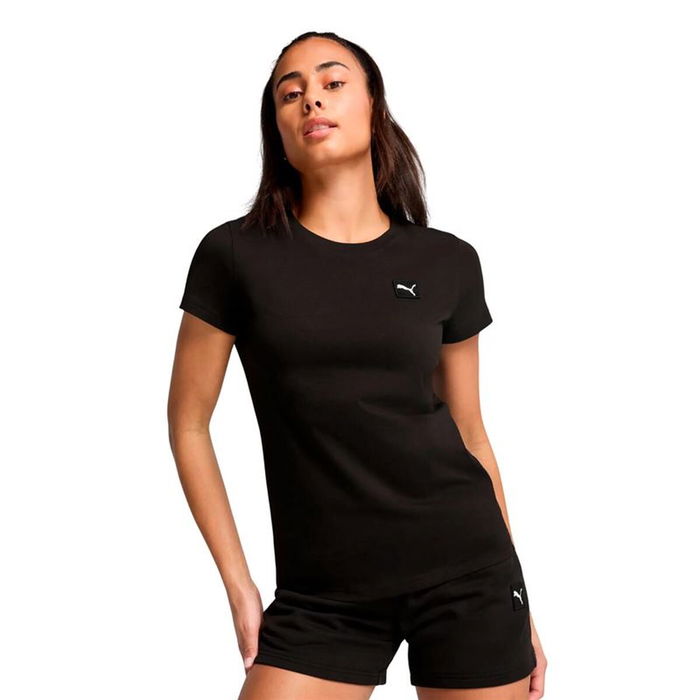 Camiseta de Manga Corta Mujer Puma Essentials Elevated Negro 10-12 Años