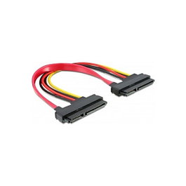 DeLOCK Cable SATA 22pin Hembra/Hembra 0,2m Rojo