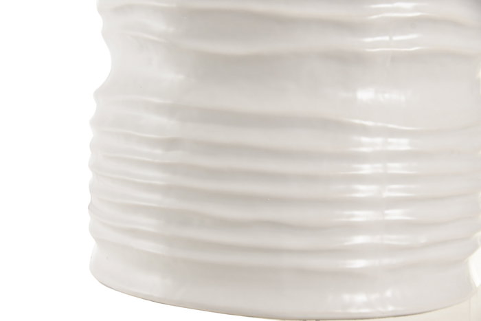 DKD Home Decor Lámpara de Sobremesa de Porcelana y Lino Blanco/Beige 45x45x72,5 cm DKD Home Decor Lámpara de Sobremesa de Porcelana y Lino Blanco/Beige 45x45x72,5 cm