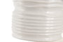 DKD Home Decor Lámpara de Sobremesa de Porcelana y Lino Blanco/Beige 45x45x72,5 cm