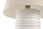 DKD Home Decor Lámpara de Sobremesa de Porcelana y Lino Blanco/Beige 45x45x72,5 cm