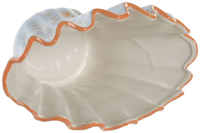 DKD Home Decor Jarrón de Gres Concha Azul CNACC 26
