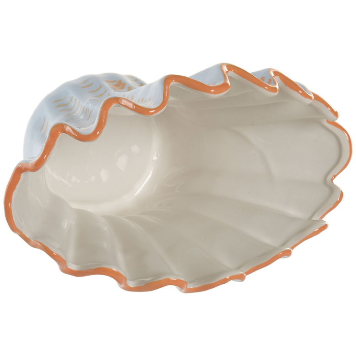 DKD Home Decor Jarrón de Gres Concha Azul CNACC 26