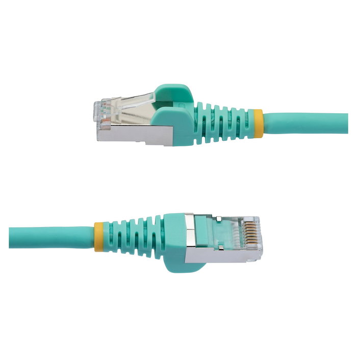 Startech Cable Cat6a Ethernet 1.5m Aqua LSZH 10Gbe 500MHz 100W PoE++ Snagless RJ-45 con Alivio de Tensión