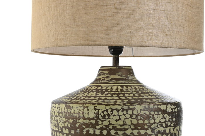 DKD Home Decor Lámpara Sobremesa Mundra Cobre Beige 42 x 63 x 42 cm