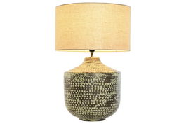 DKD Home Decor Lámpara Sobremesa Mundra Cobre Beige 42 x 63 x 42 cm