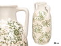 Giftdecor Jarrón Cerámico Nonna 2 Asas, Verde Beige y Blanco, 38 cm de Alto - Decoración de Hogar (Set de 4)