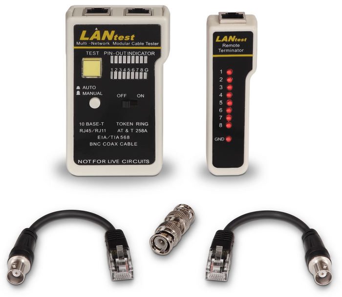 Aisens A142-0314 Comprobador de Cables RJ11/RJ12/RJ45, USB y Coaxial